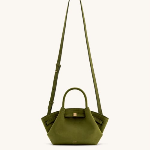 JW PEI HANA MINI FAUX SUEDE TOTE BAG - Dark olive