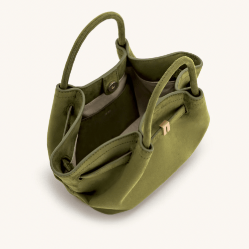 JW PEI HANA MINI FAUX SUEDE TOTE BAG - Dark olive