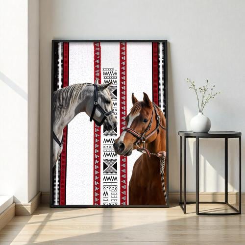 لوحة قماشية بتصميم الفن النجدي مع برواز مجوف