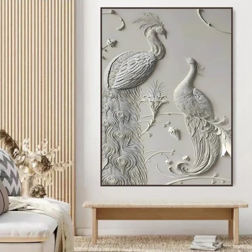 لوحة جداربة قماشية مطبوعة بتصميم اللوحة الجبسية مع...