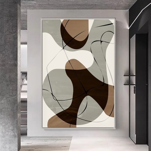 لوحة قماشية بتصميم الفن البوهيمي مع برواز مجوف