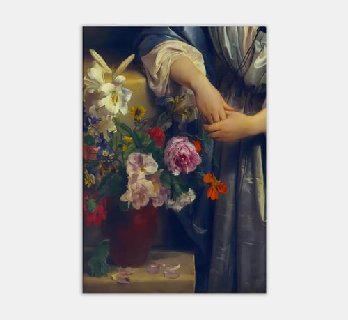 لوحة قماشية بتصميم كلاسيكي مع برواز مجوف