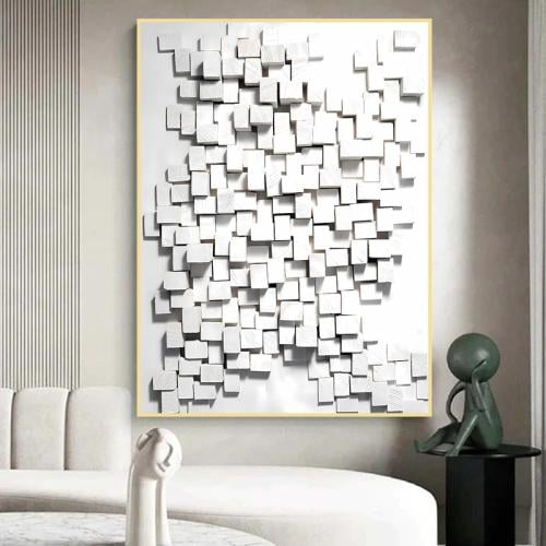 لوحة جداربة قماشية مطبوعة بتصميم اللوحة الجبسية مع...