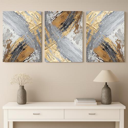 ثلاث لوحات خشبية ام دي اف مقاس 120x60 سم