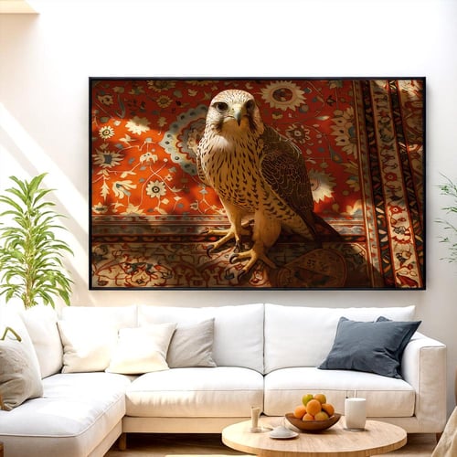 لوحة قماشية بتصميم الفن النجدي مع برواز مجوف