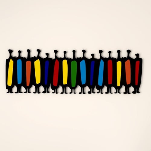 منحوتة ديكور خشبية تصور الفن التجريدي - 175×55 سم