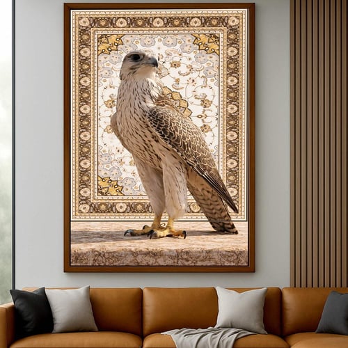 لوحة قماشية بتصميم الفن التراثي مع برواز مجوف