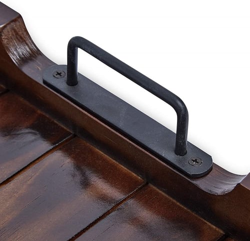 صينية تقديم بشكل مستطيل بجودة ممتازة بني غامق