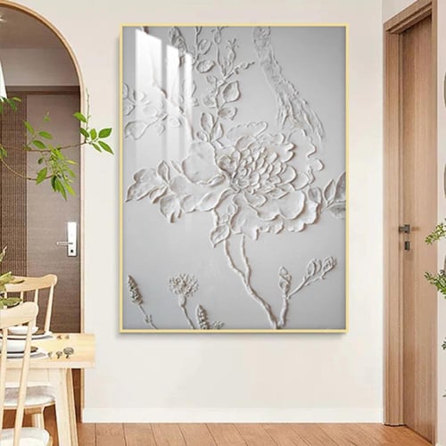 لوحة جدارية بتصميم الفن التجريدي مع برواز و طبقة ا...