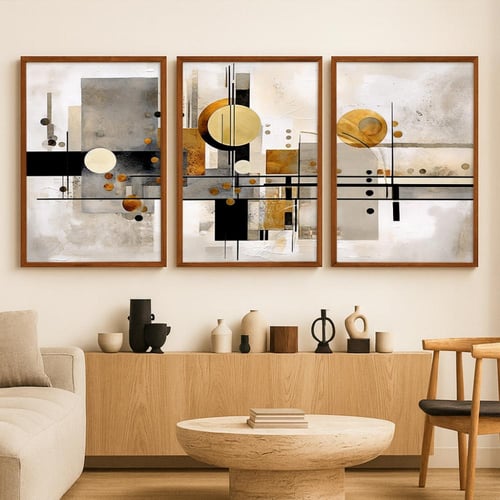 ثلاث لوحات قماشية بتصميم تجريدي