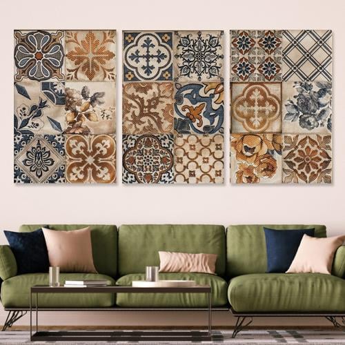 ثلاث لوحات خشبية ام دي اف مقاس 120x60 سم