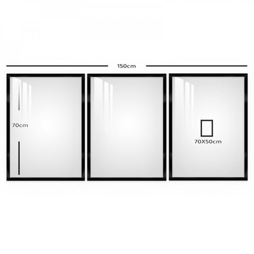 ثلاث لوحات جدارية مع برواز واكريلك شفاف