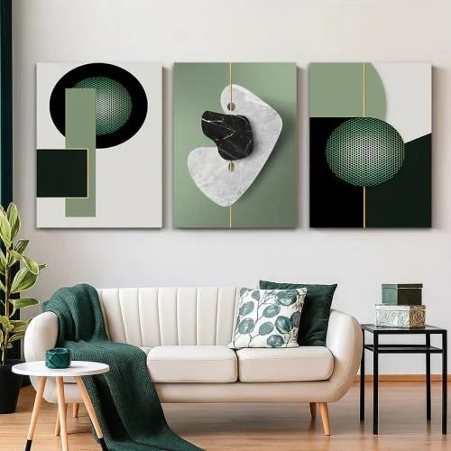 ثلاث لوحات خشبية ام دي اف مقاس 120x60 سم