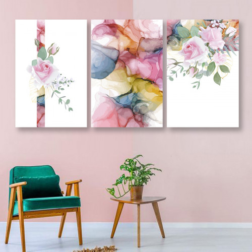 ثلاث لوحات قماشية بتصميم مودرن