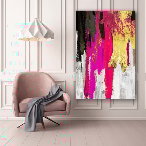 لوحة ديكور قماشية بتصميم رسم تجريدي