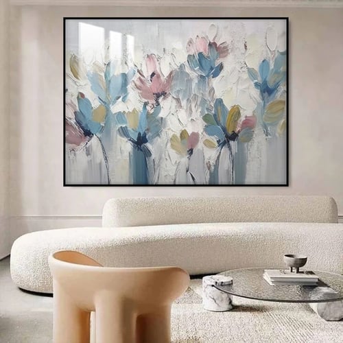 لوحة جدارية بتصميم ورد مع برواز و طبقة من اكريلك