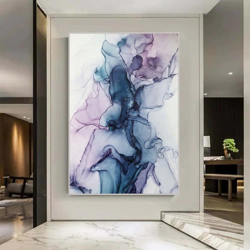 لوحة قماشية بتصميم الفن التجريدي مع برواز مجوف