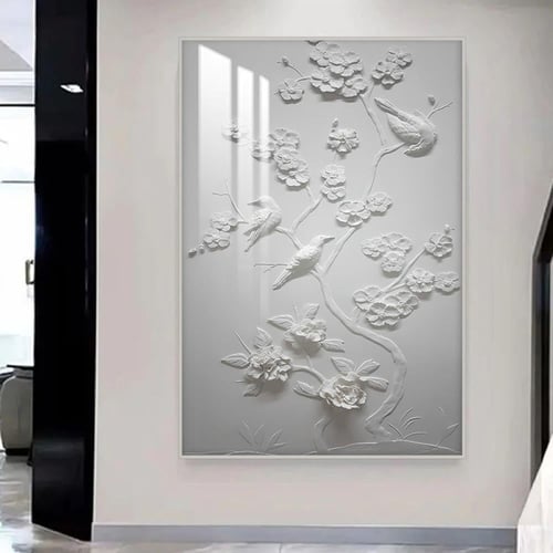 لوحة جدارية بتصميم الفن التجريدي مع برواز و طبقة ا...