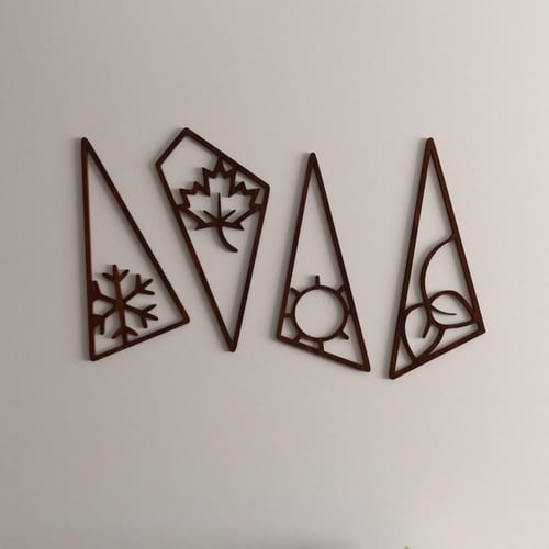 منحوتة ديكور خشبية بتصميم تجريدي
