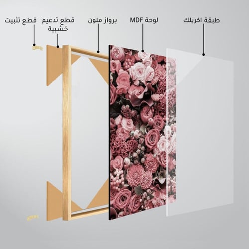 لوحة جدارية بتصميم حصان مع برواز و طبقة اكريلك