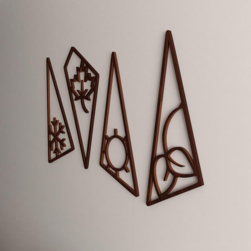 منحوتة ديكور خشبية بتصميم تجريدي