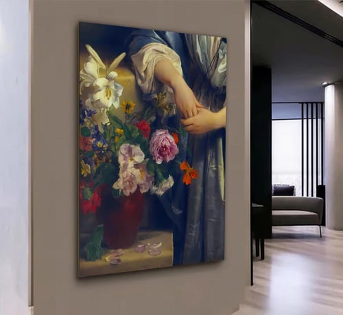 لوحة قماشية بتصميم كلاسيكي مع برواز مجوف