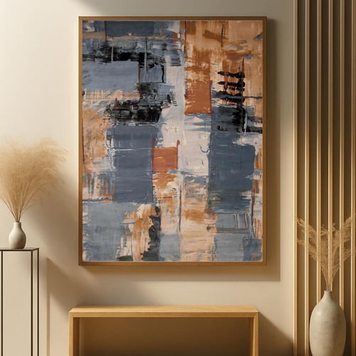 لوحة قماشية بتصميم مودرن مع برواز مجوف