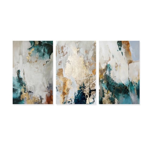 ثلاث لوحات خشبية جدارية - مقاس كل قطعة 40×60 سم