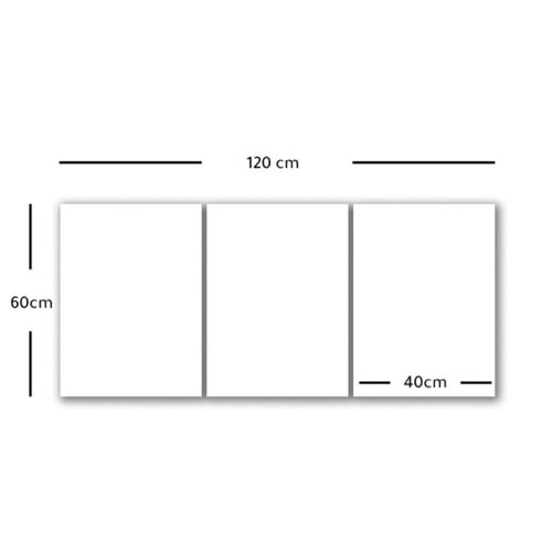 ثلاث لوحات خشبية ام دي اف مقاس 120x60 سم