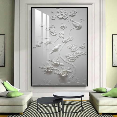 لوحة جدارية بتصميم الفن التجريدي مع برواز و طبقة ا...