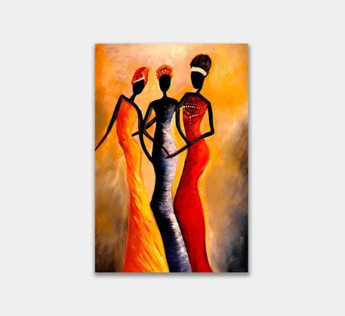 لوحة قماشية بتصميم تجريدي بتصميم امرآة مع برواز مج...