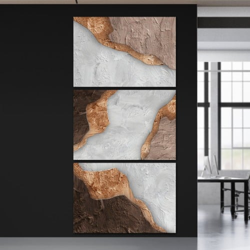 ثلاث لوحات خشبية ام دي اف مقاس 120x60 سم