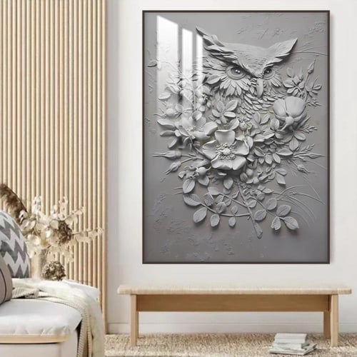 لوحة جدارية بتصميم الفن التجريدي مع برواز و طبقة ا...