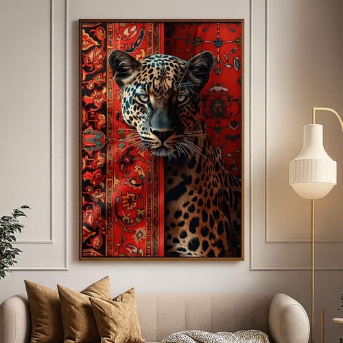 لوحة قماشية بتصميم الفن التراثي مع برواز مجوف