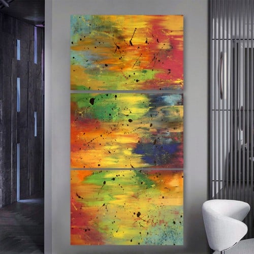 ثلاث لوحات خشبية ام دي اف مقاس 120x60 سم