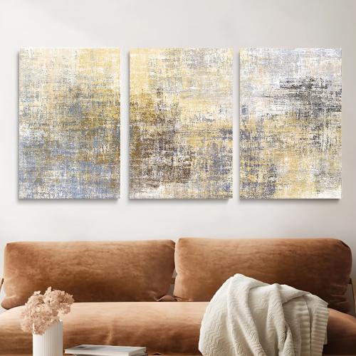 ثلاث لوحات خشبية مودرن - 120x60 سم