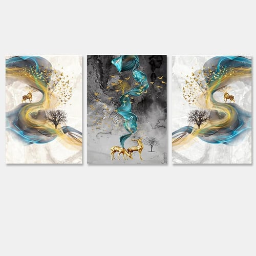 ثلاث لوحات قماشية مودرن - مقاس كل قطعة 40×60 سم