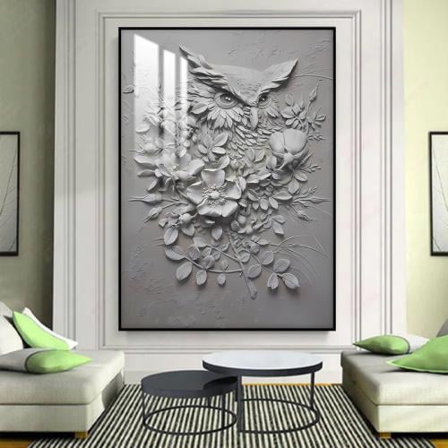 لوحة جدارية بتصميم الفن التجريدي مع برواز و طبقة ا...