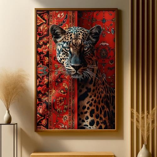 لوحة قماشية بتصميم الفن التراثي مع برواز مجوف