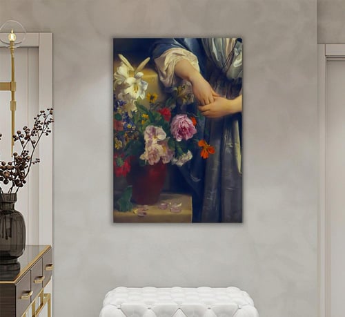 لوحة قماشية بتصميم كلاسيكي مع برواز مجوف