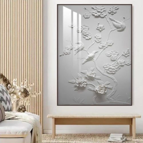 لوحة جدارية بتصميم الفن التجريدي مع برواز و طبقة ا...