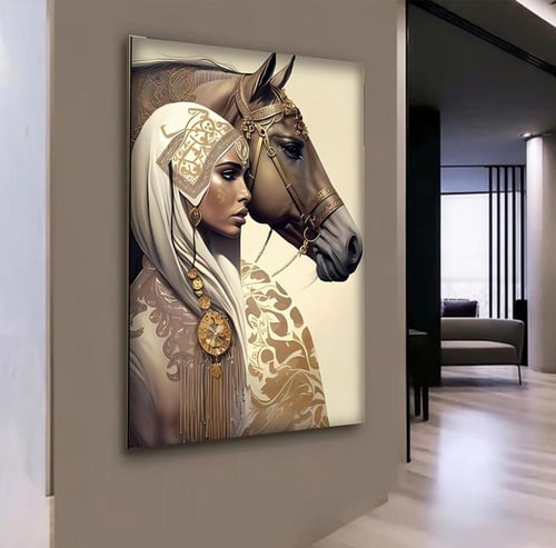 لوحة جدارية قماشية بتصميم الفن التجريدي بتصميم فتا...