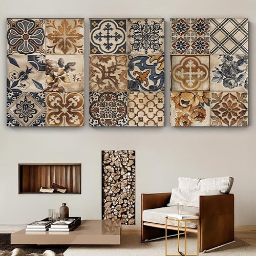 ثلاث لوحات خشبية ام دي اف مقاس 120x60 سم