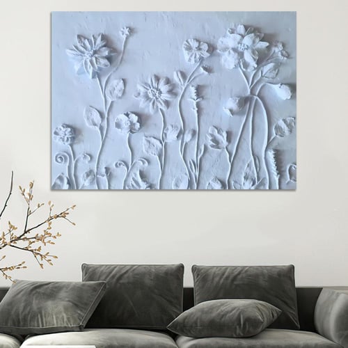 لوحة جداربة قماشية مطبوعة بتصميم اللوحة الجبسية مع...