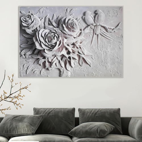 لوحة جداربة قماشية مطبوعة بتصميم اللوحة الجبسية مع...