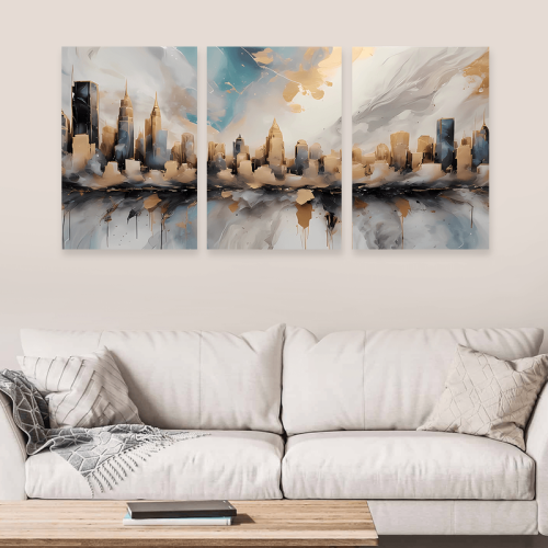 ثلاث لوحات خشبية بتصميم الفن البوهيمي