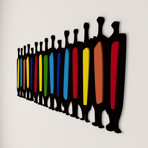 منحوتة ديكور خشبية تصور الفن التجريدي - 175×55 سم