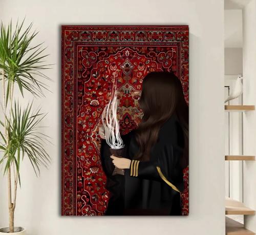 لوحة جدارية قماشية بتصميم الفن التجريدي بتصميم فتا...