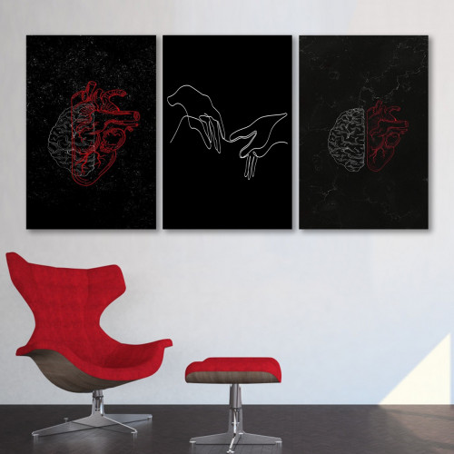 ثلاث لوحات قماشية بتصميم مودرن