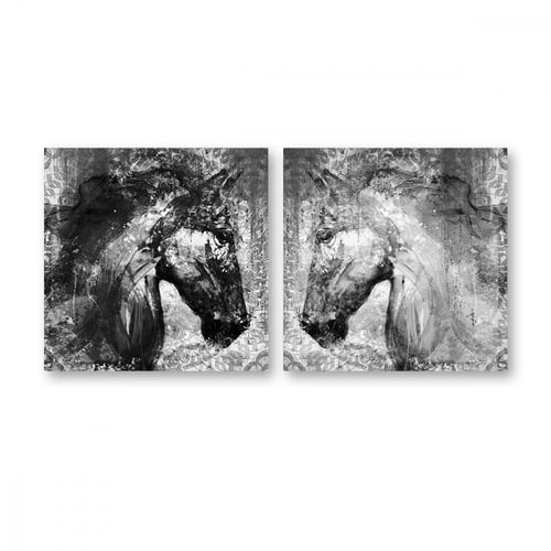 لوحة ديكور قماشية مودرن بتصميم حصان